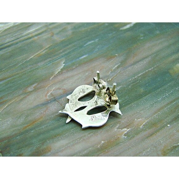 Sterling Silver 925 Dolphin Stud Earrings Small Kids Women Lightweight Pierced - Picture 3 of 7